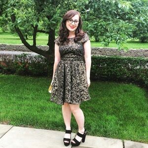 ModCloth Embroidered Floral Illusion Fit & Flare Dress